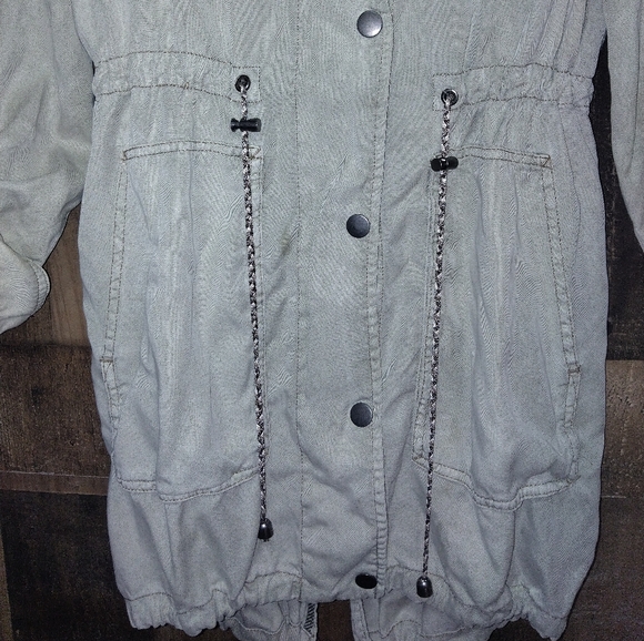 Anthropologie Manto Field Jacket, Khaki Lightweight, Drawstring Waist Size Small - Picture 5 of 9